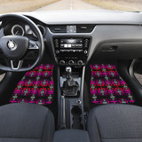 Black Fire Pink and Red Front And Back Car Mats (Set Of 4)