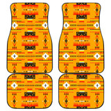 Seven Tribes Orange Front And Back Car Mats (Set Of 4)