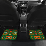 Seven Tribes Green Front And Back Car Mats (Set Of 4)
