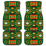 Seven Tribes Green Front And Back Car Mats (Set Of 4)