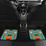 Seven Tribes Teal Front And Back Car Mats (Set Of 4)