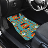 Seven Tribes Teal Front And Back Car Mats (Set Of 4)