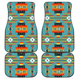 Seven Tribes Teal Front And Back Car Mats (Set Of 4)