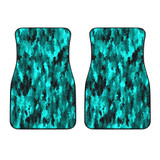 Coral Teal Camo Front Car Mats (Set Of 2)