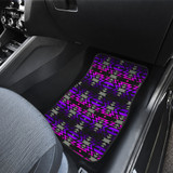Black Fire Pink and Purple Front And Back Car Mats (Set Of 4)
