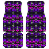 Black Fire Pink and Purple Front And Back Car Mats (Set Of 4)