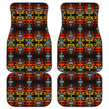 Black Fire Red Front And Back Car Mats (Set Of 4)