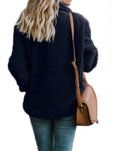 Fluffy Faux Fur Lapel Collar Womens Winter Coats