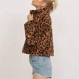 Vintage Leopard Print Faux Fur Trench Coat