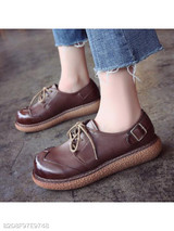 Plain Round Toe Date Outdoor Flat & Loafers