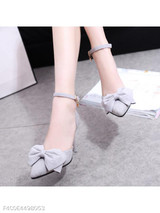 Plain Stiletto High Heeled Velvet Ankle Strap Point Toe Date Office Pumps