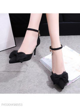 Plain Stiletto High Heeled Velvet Ankle Strap Point Toe Date Office Pumps