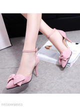 Plain Stiletto High Heeled Velvet Ankle Strap Point Toe Date Office Pumps