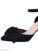 Plain Stiletto High Heeled Velvet Ankle Strap Point Toe Date Office Pumps