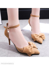 Plain Stiletto High Heeled Velvet Ankle Strap Point Toe Date Office Pumps