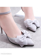 Plain Stiletto High Heeled Velvet Ankle Strap Point Toe Date Office Pumps