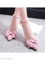 Plain Stiletto High Heeled Velvet Ankle Strap Point Toe Date Office Pumps