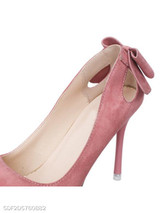 Plain Stiletto High Heeled Velvet Point Toe Date Office Pumps