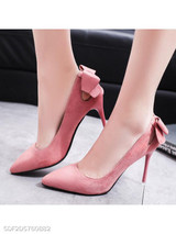 Plain Stiletto High Heeled Velvet Point Toe Date Office Pumps