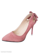 Plain Stiletto High Heeled Velvet Point Toe Date Office Pumps