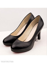 Plain Stiletto High Heeled Round Toe Formal Office Pumps