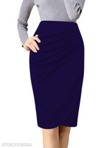 Plain Pencil Midi Skirt