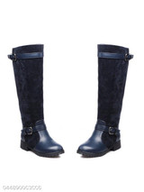 Plain Low Heeled Round Toe Date Outdoor Knee High Flat Boots