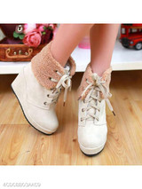 Plain High Heeled Velvet Criss Cross Round Toe Casual Date Short High Heels Boots