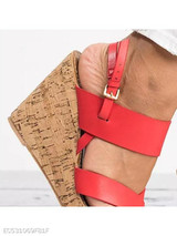 Plain High Heeled Ankle Strap Peep Toe Casual Date Wedge Sandals