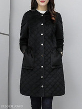 Band Collar Plain Coat
