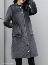 Band Collar Plain Coat