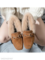 Plain Flat Velvet Round Toe Date Office Comfort Flats