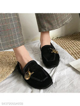 Plain Flat Velvet Round Toe Date Office Comfort Flats