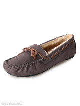 Plain Flat Velvet Round Toe Comfort Flats