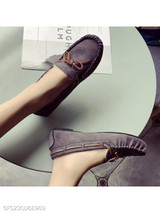 Plain Flat Velvet Round Toe Comfort Flats