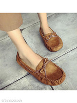 Plain Flat Velvet Round Toe Comfort Flats