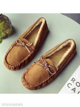 Plain Flat Velvet Round Toe Comfort Flats