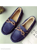 Plain Flat Velvet Round Toe Comfort Flats