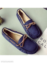 Plain Flat Velvet Round Toe Comfort Flats