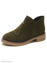 Plain Flat Velvet Round Toe Date Outdoor Ankle Boots