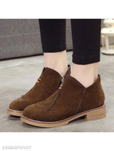 Plain Flat Velvet Round Toe Date Outdoor Ankle Boots
