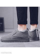 Plain Flat Velvet Round Toe Casual Outdoor Ankle Flat Boots