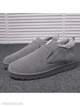 Plain Flat Velvet Round Toe Casual Outdoor Ankle Flat Boots
