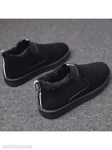 Plain Flat Velvet Round Toe Casual Outdoor Ankle Flat Boots
