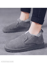 Plain Flat Velvet Round Toe Casual Outdoor Ankle Flat Boots