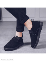 Plain Flat Velvet Round Toe Casual Outdoor Ankle Flat Boots