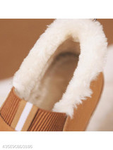 Plain Flat Velvet Round Toe Casual Outdoor Ankle Flat Boots
