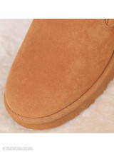Plain Flat Velvet Round Toe Casual Outdoor Ankle Flat Boots