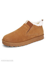 Plain Flat Velvet Round Toe Casual Outdoor Ankle Flat Boots