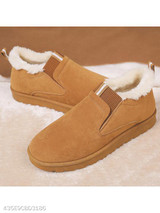Plain Flat Velvet Round Toe Casual Outdoor Ankle Flat Boots